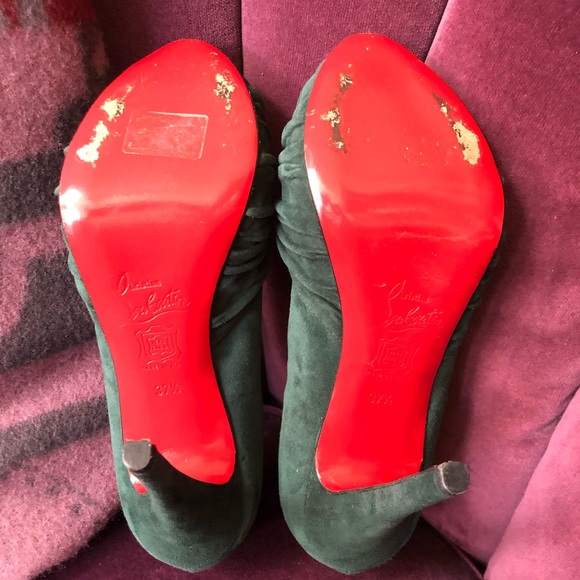 Christian Louboutin Forest Green suede pumps 37.5 - Picture 2 of 8